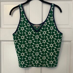 J. Crew Fitted Sweater Tank Floral Jacquard